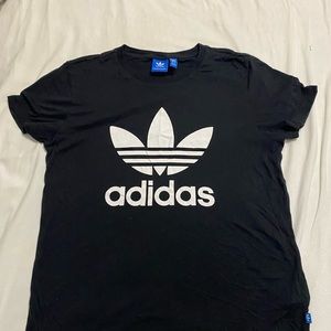 Adidas black T-shirt with white logo in the front